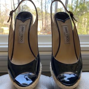 Authentic Jimmy Choo espadrille wedge sandal